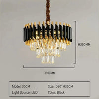Luxury Crystal Ceiling Chandelier Lighting Modern Living Room Lights Lustre Indoor Bedroom Home Decor Led Hanging Pendant Lamp
