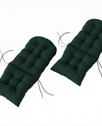 Outdoor Adirondack Chair Cushions Set of 2, Tufted High Back Patio Chair Cushions, Dark Green