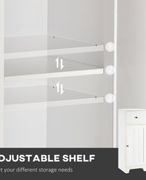 Short Bathroom Storage Cabinet, Cabinet Organizer with 1 Drawer and Adjustable Shelf for Living Room, White