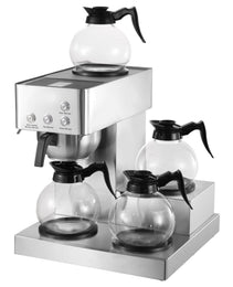 4-Station Commercial Coffee Brewer – 6-Minute Rapid Brew with Quad Warming Plates & 4 Carafes