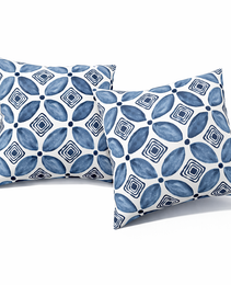 2 Pack Outdoor Throw Pillows, Waterproof & Fade-Resistant Patio Cushions For Garden, Porch, Poolside Furniture - Soft & Comfortable Decorative Pillow Covers 18x18 Inch, Soft Slate Blue