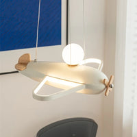 Nordic Aircraft Design Led Ceiling Chandelier Dimmable for Nursery Children's Room Lamp Home Decor Circle Ball Hanging Luminaire