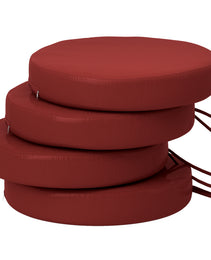Patio Chair Cushions Set Of 4 Round Seat Cushions For Dining Bistro Chairs Machine Washable, 15 X 15 X 3, Wine Red