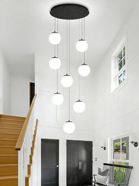 Modern Globe Chandelier Bubble Chandelier for Staircase Globe Pendant Light