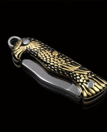 Yellow Dragon Pattern Mini Knife