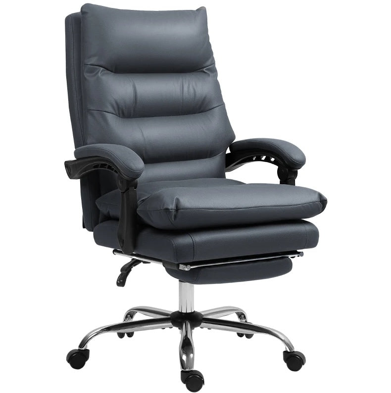Microfibre Massage Office Chair, Heated Reclining Chair With Footrest