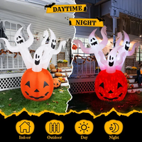 5.9-ft LED Pumpkin Ghost Halloween Inflatable – CJ product view 3