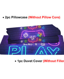 Gaming Duvet Cover Set Twin Full Queen King Size Video Game Controller Bedding Set, Boys Video Games Comforter Cover With 2 Pillow Shams, Bed Set For Boys Girls Bedroom Decor