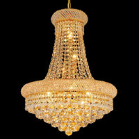 Gold Crystal Chandeliers for Dining Room，12-Lights D22 Inch
