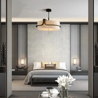 Modern Fabric Art Ceiling Chandelier Black Dining Room Bedroom Hallway Pendant Lights Minimalist Decor Indoor Lighting Fixture
