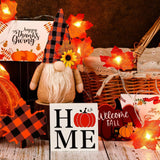 Fall Gnome Tiered Tray Decorations Set Farmhouse Pumpkin Decor Autumn Maple Leaf Table Centerpieces With Fall String Lights Thankgiving Day Fall Greeting Card Autumn Harvest Decorations - CJDS - FC