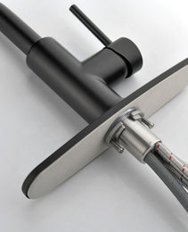 Stainless Steel Matte Black Single Handle Pull Out Spray, Kitchen Faucet