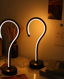 2PC Creative Question Mark Shape Table Lamp, USB Three-color Dimming Desktop Decoration Table Lamp