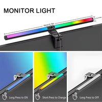 Computer Monitor Screen Light Bar LED Desk Lamp Monitor Light Bar Eye-Care Stepless Dimming Lighting Table Lamp for Work Gaming