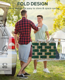 Set Of 4 Patio Folding Chairs, Classic Outdoor Camping Chairs, Portable Lawn Chairs W/ Armrests, Green