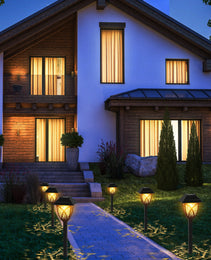 6Pack Solar Powered Stake Light Outdoor Decorative Landscape Lamp IP45 Waterproof Auto On Off Outdoor Light For Pathway Garden Yard Patio