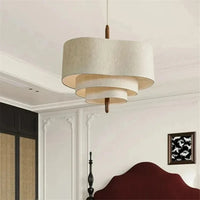 Pebble Pendant Lamp Led Multilayer Cloth Fabric Lamp Kitchen Boho Decor Rustic Lamp Hotel Bedroom Wabi Sabi Dining Table Light