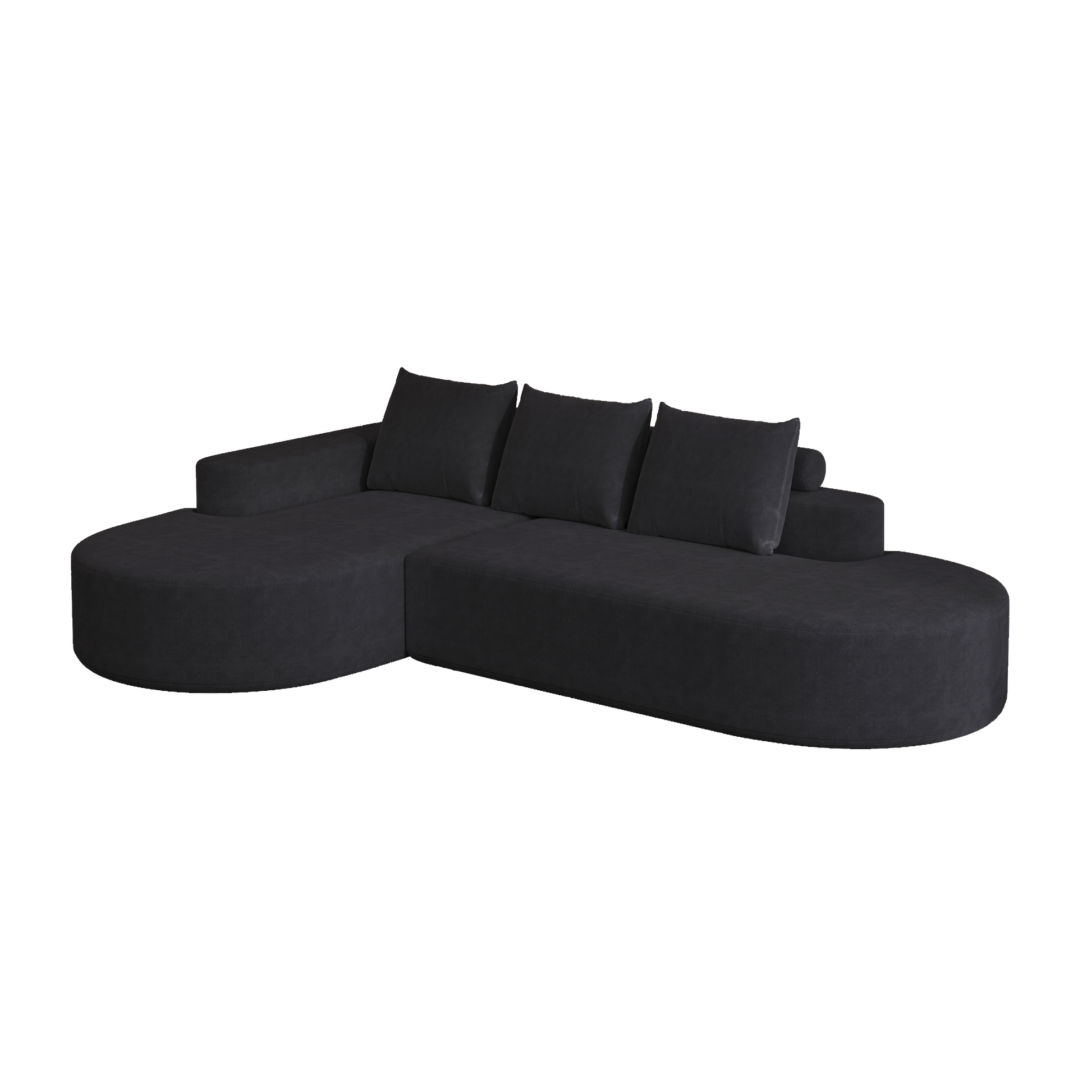 Modern Curved Sofa ,Chenille Upholstered Sectional Sofa Couch Set,Modular 108.5 L Shaped Sectional Living Room Sofa Set With 3 Pillows,Free Combination Sofa Couch For Living Room,Bedroom