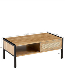 40.16 Inch Rattan Coffee Table