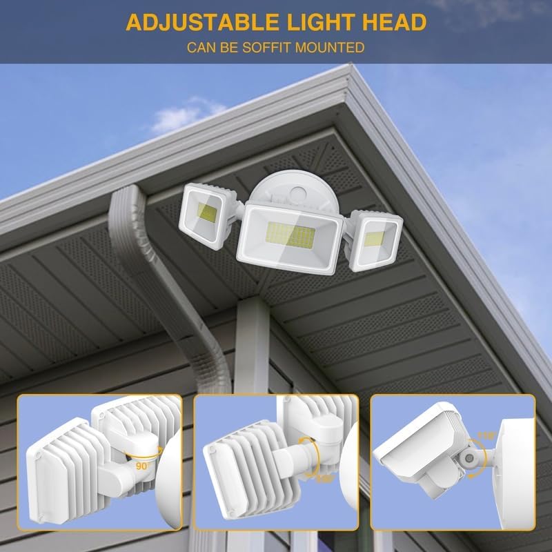 Security Light 3 Heads White 60w 6500K AZ