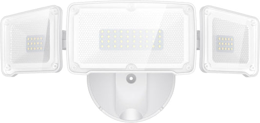 Security Lights Outdoor with Remote, 3 Heads White 35W Square CW AZ