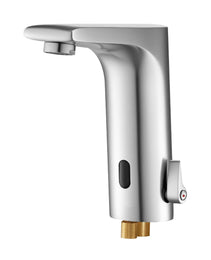 Touchless Bathroom Sink Faucet, Automatic Motion Sensor Restroom Toilet Faucet, HandsFree Adjustable Cold Hot Single Handle Water Mixer Battery Operated For 9/16 In Pipe,Brushed Nickel Silver