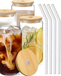 Glass Cup With Straw