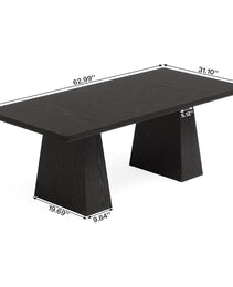 63-Inch Executive Desk, Large Office Computer Desk With Double Pedestal, Modern Simple Workstations Writing Table Conference Table
