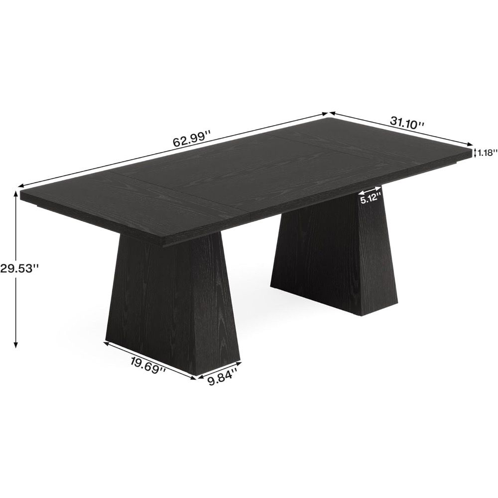 63-Inch Executive Desk, Large Office Computer Desk With Double Pedestal, Modern Simple Workstations Writing Table Conference Table