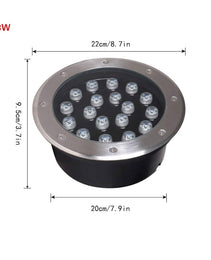 Underground Round IP65 18W 110V WW w/2m Cable