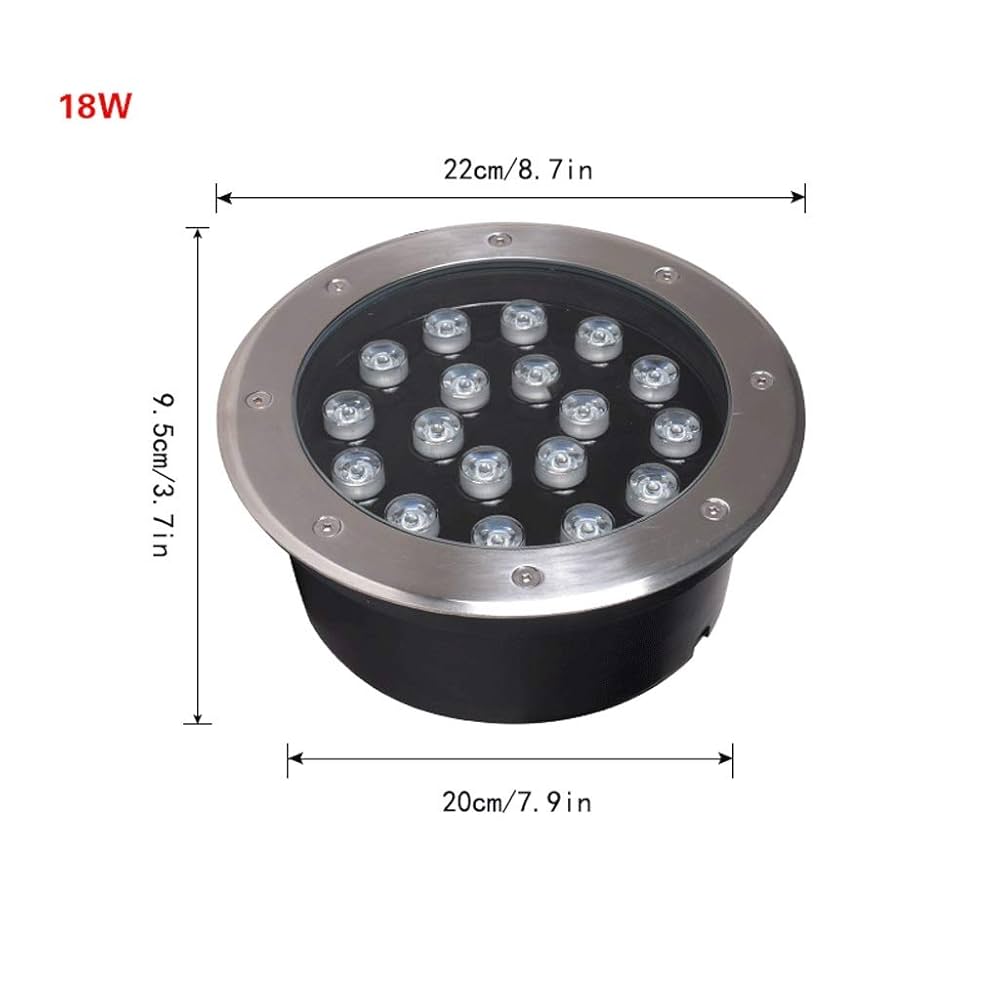 Underground Round IP65 18W 110V WW w/2m Cable