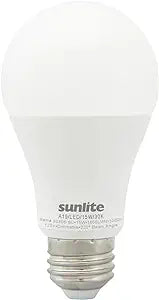 Sun LED A19 Colored Light Bulb - 3000k 120V (15W, Dimmable, Safe for Wildlife & Sea Life)