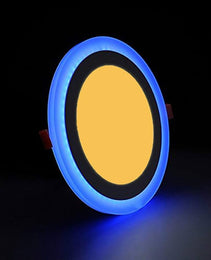 Experience the Magic of Color LED Border Downlight - Stunning Slim Panel Round 6" Design with Striking Blue & White Bubble- Unleash Your Creative Glow!