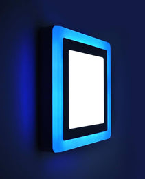 Experience the Magic of Color LED Border Downlight - Stunning Slim Panel Square 4" Design with Striking Blue & White- Unleash Your Creative Glow! Blue & White