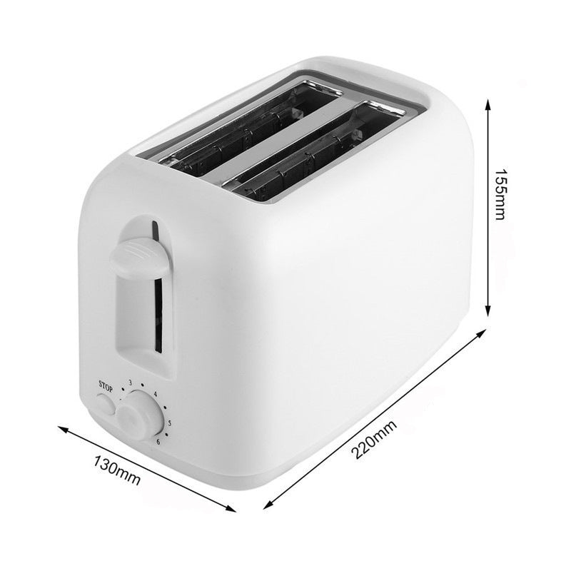 Compact 2-Slice Stainless Steel Toaster – 6-Level Browning Control & Flame-Retardant Safety Design