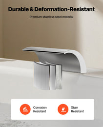 Roman Tub Faucet, 3 Hole Waterfall Bathtub Faucet, Bath Tubs Faucets Set With 2 Handles, Deck Mount Bath Tub Faucets Set For Adult Bathing, Silver, Waterfall Spout Design, Temperature Control