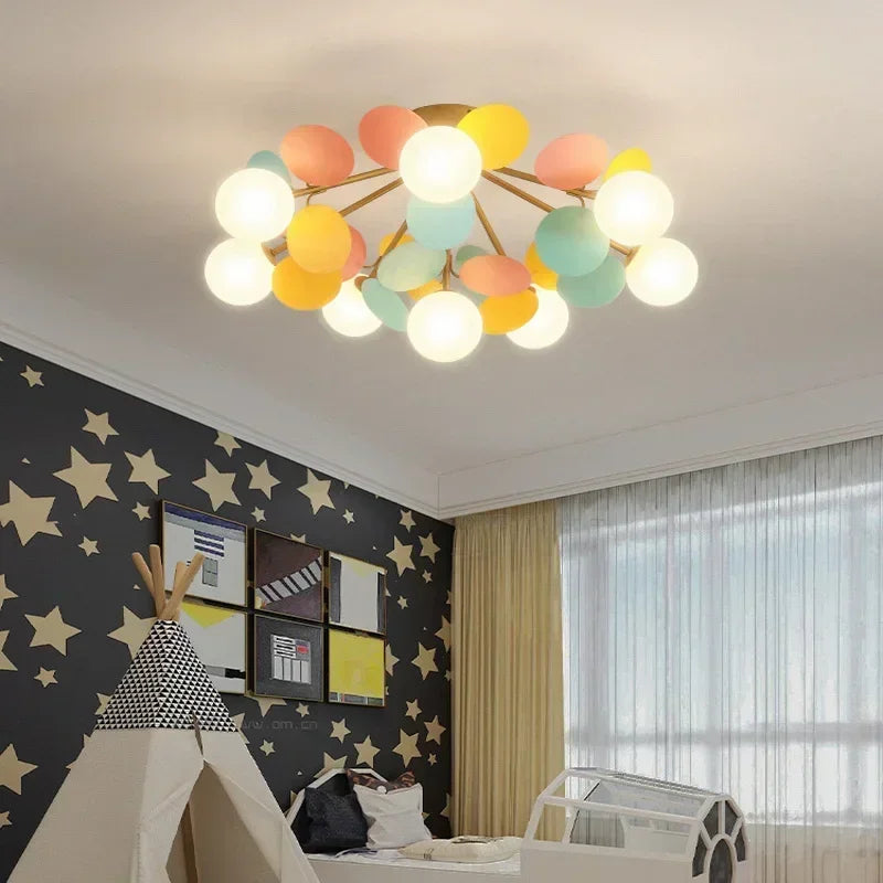 Scandinavian Style Chandelier For The Children's Room Nursery Bedroom Modern Led Chandeliers Living Room With Petals Lighting