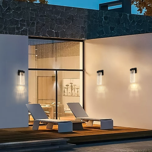 Outdoor Waterproof Transparent LED Crystal Wall Light Supports Many Types Of Bulb-2 Packs