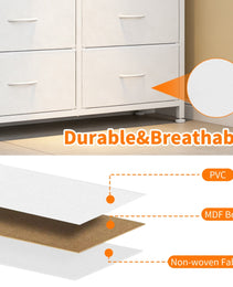 10-Drawer Dresser With Side Pocket & Hooks, Storage Cabinet With Wood Top For Bedroom Closet Organization