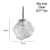 Ice Crystal Pendant Lamp Nordic Minimalism Bedside Restaurant Mirror Front Atmosphere Droplight Glass Stone Ceiling Chandelier