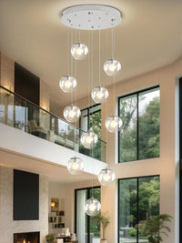 Modern Globe Chandelier Bubble Chandelier for Staircase Globe Pendant Light