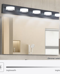37  Modern 5-Light LED Vanity Light, Sleek Black Bathroom Wall Light Fixture For Mirror, Shower, And Bathroom Decor