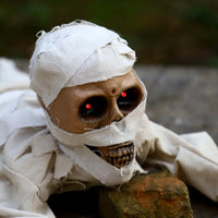 Electric Crawling Crawling Mummy Prop Glowing Red Eyes Realistic Horror Style Mummy Halloween Prop Wrapped Mummy Battery Powered