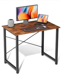 Computer Desk For Home Office, Modern Study Work Table Simple Style For Bedroom, Writing Desks With X-Shaped Reinforcement, Rust