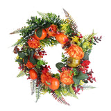 1Pc 17.71IN Autumn Wreath With Pumpkin Mixed Leaves Berries Flowers Fall Decoration For Indoor Outdoor Window Wall Front Door In Halloween Thanks Giving Day - CJDS - FC