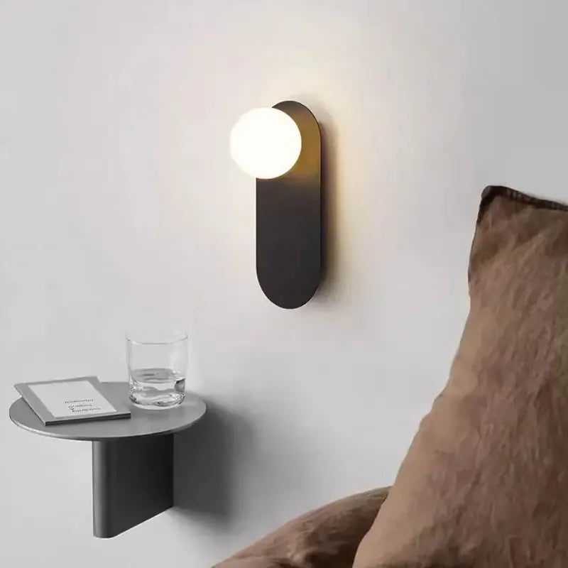 Interior LED Wall Lamps Simple Black Gold G9 Glass Lamps Sconce for Bedroom Home Luminuaire Lighting