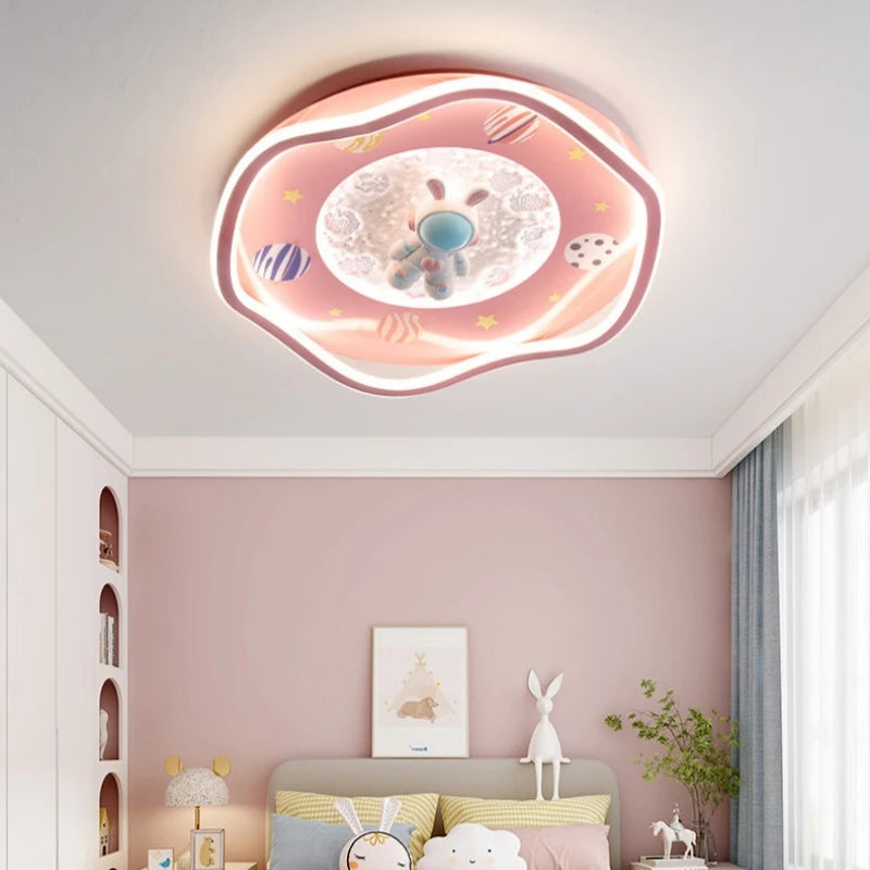 Cartoon LED Chandelier Light For Children's Room Bedroom Study Kid Baby Girl Boy Modern Moon Home Decoration Lustre Ceiling Lamp