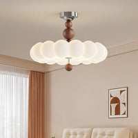 Pink Acrylic Chandelier French Cream Style Chandelier Princess Bedroom Chandelier Flower Bubble Cloud Shape Kids Room Ceiling