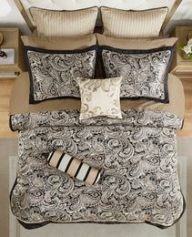 12 Piece Comforter Set With Cotton Bed Sheets Black Queen
