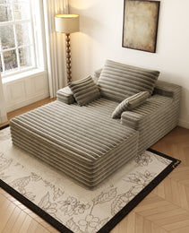 Chaise Lounge Chair Indoor, Oversized Upholstered Sofa Bed, Sleeper Couch Reading Chairs Fluffy Plush Faux Fur Cloud Sofas Couches For Living Room,Camel